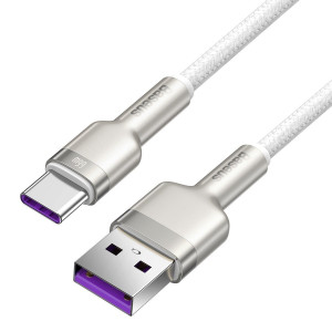Cablu de date rapid USB la USB-C Baseus Cafule, 66W, 2m (alb) CAKF000202 - Img 3