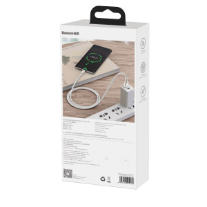 Cablu de date rapid USB la USB-C Baseus Cafule, 66W, 2m (alb) CAKF000202 - Img 9