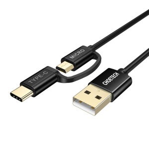 Cablu de date USB 2in1 Choetech USB-C / Micro USB, (negru) XAC-0012-101BK