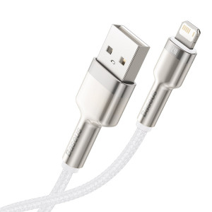 Cablu de date USB la Lightning Baseus Cafule, 2.4A, 1m (alb) CALJK-A02 - Img 3