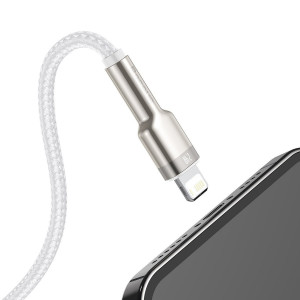 Cablu de date USB la Lightning Baseus Cafule, 2.4A, 1m (alb) CALJK-A02 - Img 8