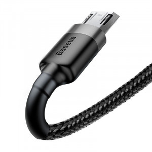 Cablu de date USB la Micro USB Baseus Cafule 2A 3m Gri+Negru CAMKLF-HG1 - Img 5