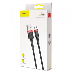 Cablu Incarcare Rapid USB la Micro USB Baseus Cafule 2A 3m (Negru/Rosu) CAMKLF-H91
