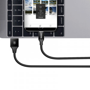 Cablu de date USB la Micro USB Baseus Yiven 150cm 2A - Negru CAMYW-B01 - Img 2