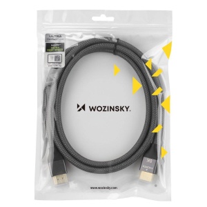 Cablu HDMI la HDMI 2.1 Wozinsky 8K 60 Hz 48 Gbps / 4K 120 Hz / 2K 144 Hz 5 m Argintiu (WHDMI-50)