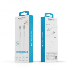 Cablu incarcare flexibil Forever USB-C - USB-C 100W