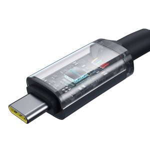 Cablu Incarcare Rapid Baseus Crystal Shine USB-C la USB-C 100W, 1.5m, 20Gb (Negru)