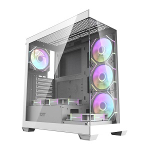 Carcasa PC Darkflash DS900 Alba) + 7 Ventilatoare ARGB