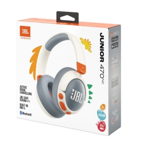 Casti Wireless Bluetooth Copii Over Ear JBL JR470NC ANC, Safe (Alb)
