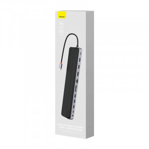 Hub 12in1 Baseus EliteJoy Gen2 seria USB-C pana la 2xHDMI+ 3xUSB 3.0+ PD+ DP+ SD/TF+ RJ45+Tip-C+ 3.5mm (gri inchis) WKSX030213 - Img 7