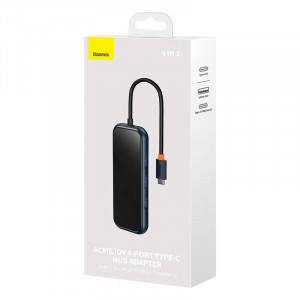 Hub 4in1 Baseus AcmeJoy Series USB-C la 3xUSB 3.0 + USB-C PD (Gri) WKJZ010013