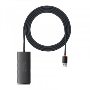 Hub 4in1 Baseus Lite Series USB la 4x USB 3.0 2m (negru) 
