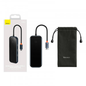 Hub 5in1 seria Baseus AcmeJoy USB-C la 2xUSB 3.0 + USB 2.0 + USB-C PD + HDMI (gri inchis) WKJZ010213 - Img 10