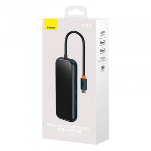 Hub 5in1 seria Baseus AcmeJoy USB-C la 2xUSB 3.0 + USB 2.0 + USB-C PD + RJ45 (gri inchis) WKJZ010113 - Img 9