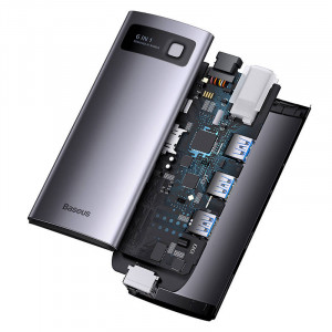 Hub 6in1 Baseus StarJoy Series, USB-C la 3x USB 3.0 + HDMI + USB-C PD + RJ45 (gri) WKWG080013 - Img 5
