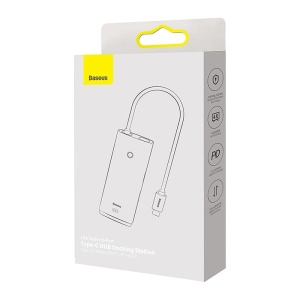 Hub Multifunctional 6in1 Baseus OS Lite USB-C la HDMI+USB3.0x2+PD+SD/TF (Negru) WKQX080301