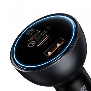 Incarcator auto Baseus Qualcomm, USB, 2x USB-C, 160W (gri) TZCCZM-0G - Img 3