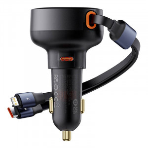Incarcator Auto Rapid Baseus Enjoyment USB-C cu cablu USB-C si Lightning 60W