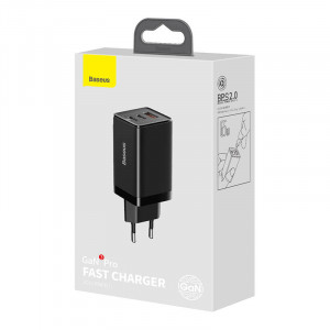 Incarcator rapid Baseus GAN3 Pro, 2xUSB-C + USB, 65W (negru) CCGP050101 - Img 6
