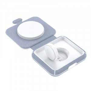 Incarcator Wireless 2-in-1 Choetech T323, MagSafe si MFI 15W (gri)