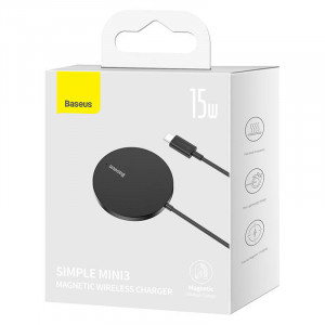 Incarcator wireless magnetic Baseus Simple Mini3 15W (negru) 
