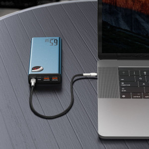 Baterie Externa Powerbank Baseus Adaman Metal 20000mAh PD QC 3.0 65W 2xUSB + USB-C + micro USB (albastru) PPIMDA-D03