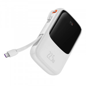 Powerbank Baseus Qpow PRO cu cablu, 10000 mAh, 22.5 W (alb) PPQD060102 - Img 4