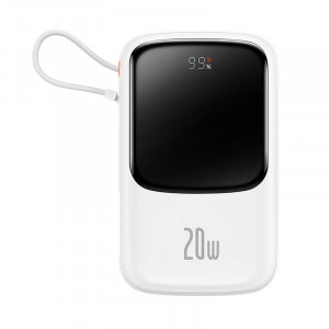 Powerbank Baseus Qpow Pro cu cablu Lightning, 10000mAh, 20W (alb) PPQD020002 - Img 1