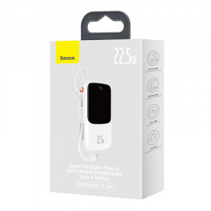 Powerbank Baseus Qpow Pro cu cablu USB-C, 10000 mAh, 22.5 W (alb) PPQD020102 - Img 4