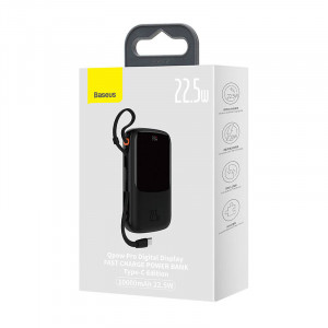 Powerbank Baseus Qpow Pro cu cablu USB-C, 10000 mAh, 22.5 W (negru) PPQD020101 - Img 7