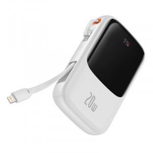 Powerbank Baseus Qpow PRO cu cablu, USB-C, 2xUSB, 10000mAh, 20W (alb) PPQD060002 - Img 3
