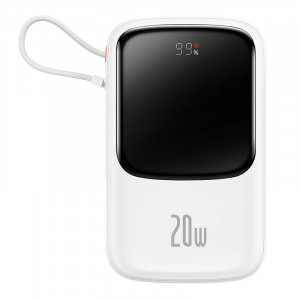 Powerbank Baseus Qpow PRO cu cablu, USB-C, 2xUSB, 10000mAh, 20W (alb) PPQD060002 - Img 8