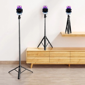 SelfieStick Trepied Telescopic + Telecomanda Bluetooth UGREEN LP586 1.5m (Negru)