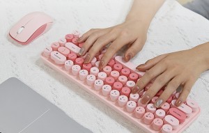 Set Tastatura + Mouse Wireless MOFII Bean 2.4G (roz)