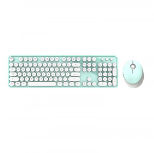 Set tastatura + mouse wireless MOFII Sweet 2.4G (alb-verde)