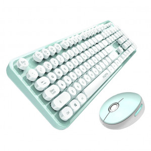 Set tastatura + mouse wireless MOFII Sweet 2.4G (alb-verde)