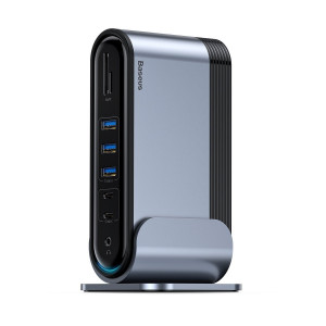 Adaptor Hub Multifunctional USB-C Statie De Lucru 16 Porturi Baseus (Gri inchis) CAHUB-BG0G