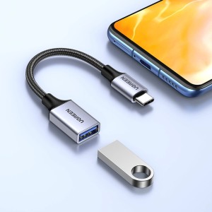 Adaptor USB-C la USB 3.0 OTG UGREEN US378, 15cm (gri) 70889