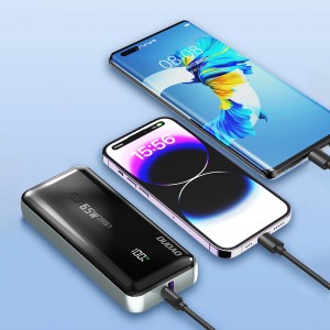 Baterie Externa Powerbank Dudao K65 cu display USB-A / USB-C 20000mAh 65W - Negru