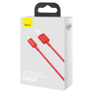 Cablu de date Baseus Superior Series USB la Lightning 2.4A 1m (rosu) CALYS-A09 - Img 10