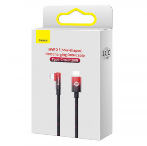 Cablu de date Baseus USB-C la Lightning MVP 20W 1m (negru-rosu) CAVP000220 - Img 4