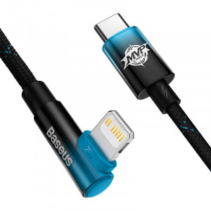 Cablu de date Baseus USB-C la Lightning MVP 20W 2m (negru-albastru) CAVP000321 - Img 4