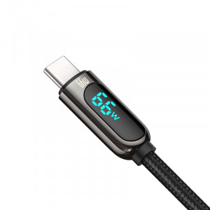 Cablu de date rapid cu afisaj Baseus USB la USB-C, 66W, 1 m (negru) CASX020001 - Img 4