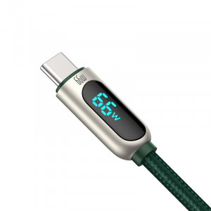 Cablu de date rapid cu afisaj Baseus USB la USB-C, 66W, 1 m (verde) CASX020006 - Img 4