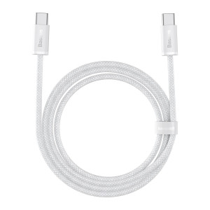 Cablu de date rapid USB-C la USB-C Baseus Dynamic, 100W, 1 m (alb) CALD000202 - Img 1