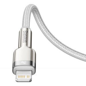 Cablu Incarcare Rapid USB-C la Lightning Baseus Cafule, PD, 20W, 2m (Alb) CATLJK-B02