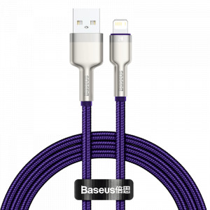 Cablu de date USB la Lightning Baseus Cafule, 2.4A, 1m (violet) CALJK-A05 - Img 1