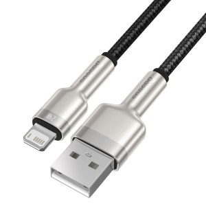 Cablu de date USB la Lightning Baseus Cafule, 2.4A, 2m (negru) CALJK-B01 - Img 4