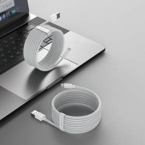Cablu de date USB la Lightning BASEUS Simple Wisdom 2.4A 1.5m set 2buc (Alb) TZCALZJ-02 - Img 5