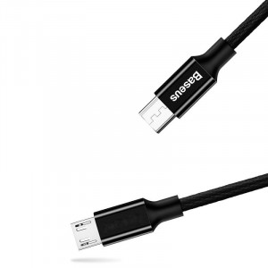 Cablu de date USB la Micro USB Baseus Yiven 150cm 2A - Negru CAMYW-B01 - Img 3